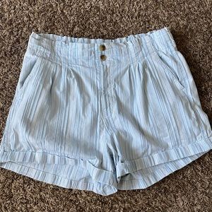 American Eagle High Waisted Striped Mom Shorts- Size 16